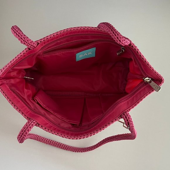 THE SAK Set of TWO Crochet Double Handle Multi Colored Handbags - Picture 4 of 7